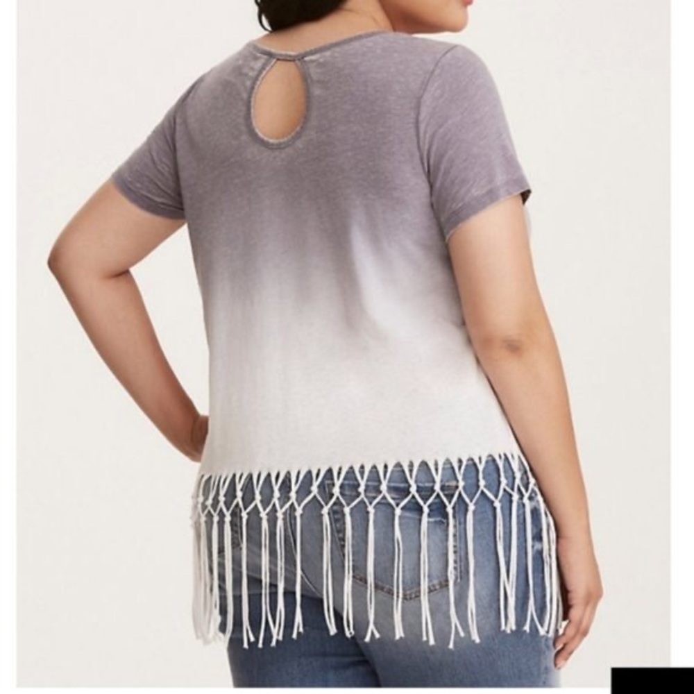 Torrid Ombre Cow Skull Fringe Top size 2 - Picture 2 of 7